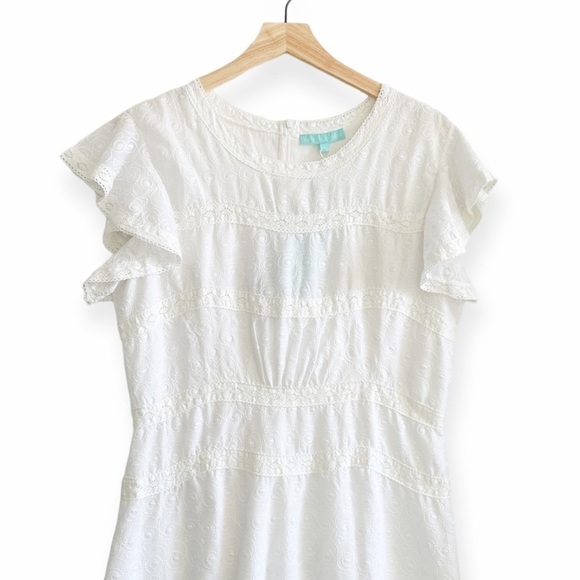 NWT, Melissa Odabash Meghan Crochet-trimmed Embroidered Mini Dress, Size L - Picture 4 of 16